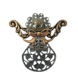 KAT'S CREATIONS two tone Angel brooch